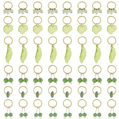 OLYCRAFT 48 fermagli per capelli a forma di foglia, 6 stili, colore verde, per trecce, trecce, dreadlock, accessori per capelli, gioielli per donne, accessori per capelli