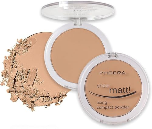 Noble Gifts - Compact Fixing Powder, Sheer Matt Setting Powder with Vitamin E, Long Lasting Pressed Make Up Foundation (204 - Buff Beige)
