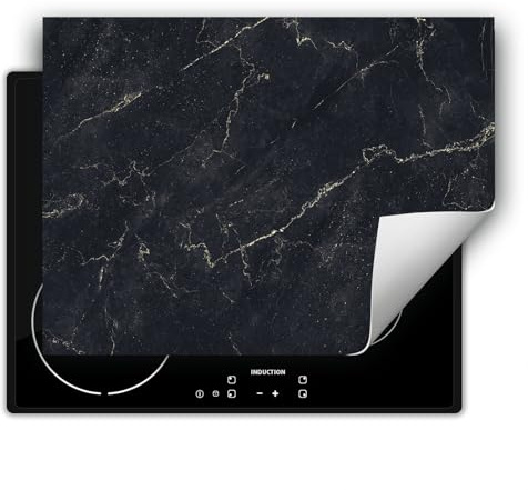 DarHaus Copri piano cottura induzione 80x52 cm copertura per piano cottura vinile - scuro - marmo
