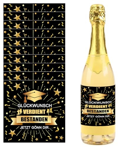 10pcs Flaschenetikett Verdient Bestanden, Etikett selbstklebend, Bachelor Abschluss Geschenk