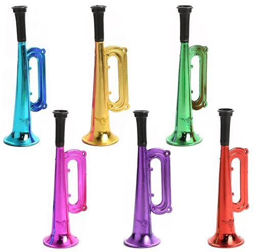 Niuhong 6 PCS Plastica Vuvuzela Trombe Cheerleading Tromba Noise Maker Horn Fanfara Calcio Soffia Corno Calcio Molto Forte Horn Partito Noisemakers Allegria Puntelli