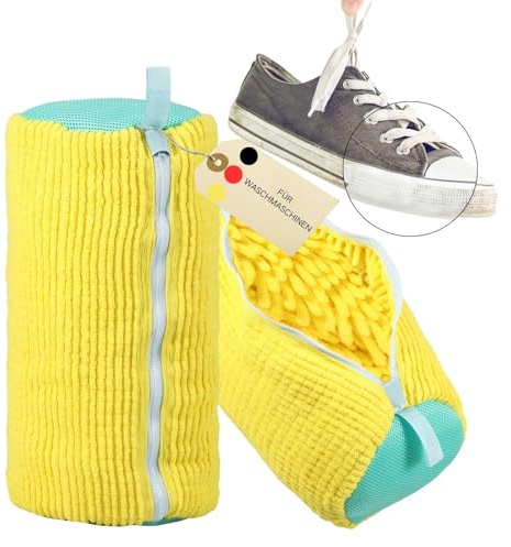 2Pcs Schuhwaschbeutel Waschmaschine 39x19cm Schuhbeutel Waschmaschine mit Reißverschluss Wiederverwendbar Schuhe Waschbeutel Wiederverwendbar für Schuhputzen (2pcs Gelb 39 * 19cm)