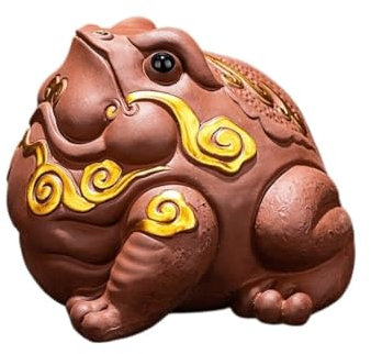 Handgefertigte Statue Lila Sand Kröte Tee Haustier Büro Tee Zeremonie Zubehör Hause Einfache Tee Spielen Restaurant Desktop Ornamente für Teeliebhaber(D)