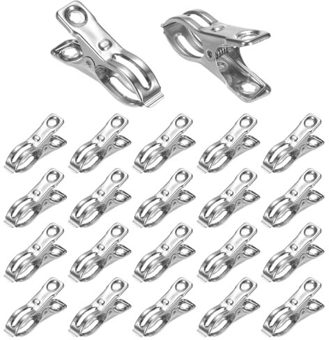 M METERXITY 100-Pack Greenhouse Clamps, Stainless Steel Greenhouse Film Clamps Shading Net Rod Clip Max Dia 2.36 Inch for Garden Net/Row Cover/Greenhouse Plastic Sheeting [Silver]