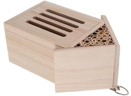 Milisten Natürliche Holz-insektenhaus Für Bienen Schmetterlinge Und Marienkäfer Umweltfreundlicher Garten-unterschlupf Dekorativ Und Pflegeleicht Für Garten Und Balkon
