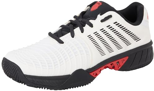 K-Swiss Express Light - Scarpe da Tennis da Uomo, 3 HB, Colore Bianco Brillante, Colore: Limo/Rosso Risk, 41,5 EU, Bright White Stretch Limo High Risk Red, 41.5 EU