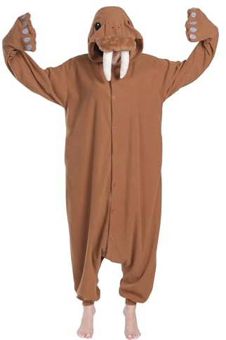 sazpajacos Unisex Pijama Morsa Divertido Pijama Morsa Caricatura Morsa Adulto Navidad Carnaval Cosplay Disfraz