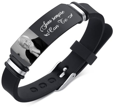 Wamantic Bracciale con Foto Personalizzata Bracciali Personalizzati con Nome Regali per Uomo Donna Idea Regalo per Anniversario Compleanno Natale