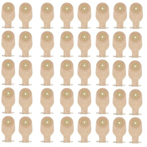 Sefdrert 40 Bolsas de Ostomía de una Pieza, Bolsas Drenables para Colostomía, Ileostomía, Cuidado del Estoma, Bolsas de Colostomía con Válvula de Drenaje de 20-60 mm