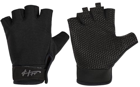 Mitaines de pêche antidérapantes – Gants de protection solaire – Gants de performance réglables pour homme et femme – Pour kayak, pagaie, escalade, cyclisme, voile, entraînement, sport, fitness (noir,