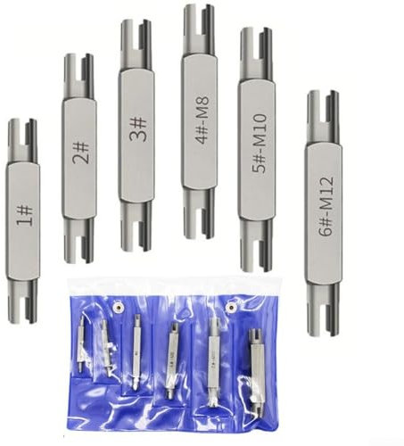 Lot de 6 extracteurs de tarauds cassés à double tête hexagonale M4/5/6/8/10/12, pour outils de récupération de vis cassées