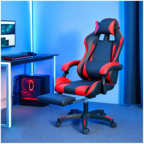 HTI living Gaming Stuhl Krit Eco Schwarz-Rot