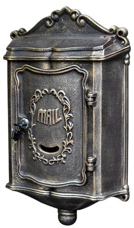 WAMJ AQDY Boite aux Lettres Vintage, Boite à Lettre, à Suspendre Au Mur de la Porte D'entrée ou à la Cour, Décoration pour Villa(Brown)