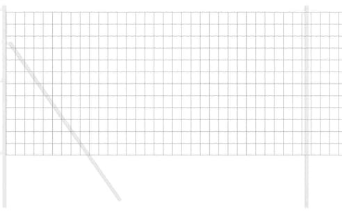 vidaXL Eurozaun Grau 1,2 x 25 m PVC-beschichtetes Eisen, Garten- und Terrassenzaun, moderner, langlebiger Sichtschutz, rechteckiges Outdoor-Gitter, PVC-Panel