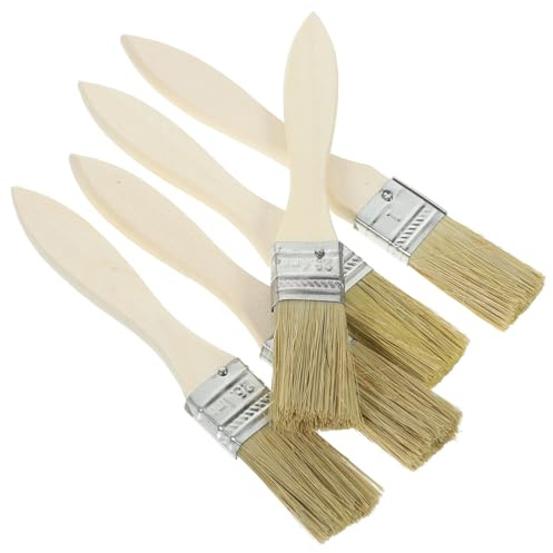 Milisten 36pcs Wooden Handle Bristle Brushes Industrial Cleaning Baking Barbecue Food Brush for Easy Cleaning and Precision Application