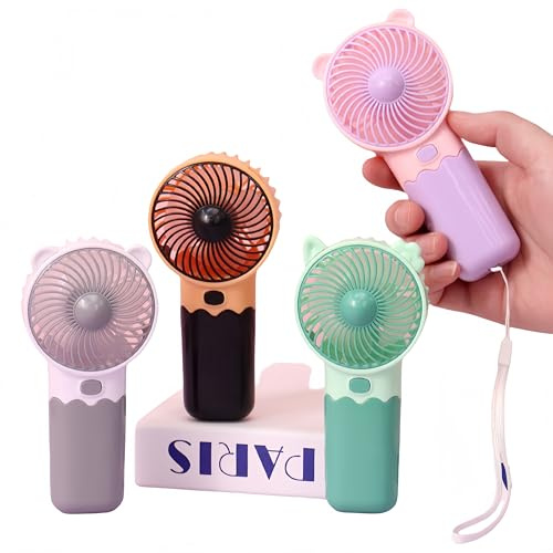 4 Pack Mini Portable Battery Operated Fans, High Speed & Lightweight Small Personal Cooling Fan for Travel Beach Camping for Girls Women Men (Batteries Not Included)