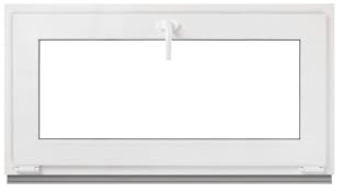 Framex Källarfönster 100 x 45 cm, vippfönster insida/utsida vit, dubbelglas 32 mm, PVC för källare, garage, verkstad och trädgårdshus