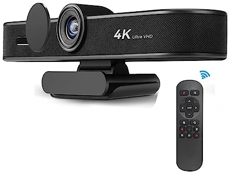Webcam Webcam EPTZ 4K 8MP con inquadratura automatica Webcam for PC USB con microfoni e altoparlante Zoom digitale 5X Web cam EPTZ 120° FOV(4K EPTZ 5x Zoom)