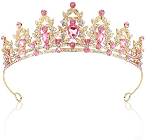 QGGTQG Prinzessin Krone Kristall Tiara Mädchen Damen Tiara Hochzeit Krone Braut Kristallkrone Krone Damen für Geburtstag Party, Brautparty, Karneval, Prinzessin Krone Kostüm Usw