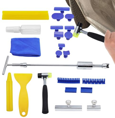 Kit Per Rimozione Ammaccature Auto | Dispositivi Riparazione Con Linguette - Utensile Ed Estrazione Per Riparazione Ammaccature Carrozzeria | per Garage Casa Strada Elettrodomestici Panelli