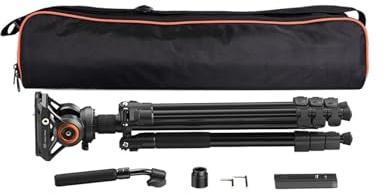 Tripod, Treppiede For Fotocamera DSLR KX3939 Plus Con Piastra A Sgancio Rapido A Testa Fluida, Compatibile Monopiede Manfrotto,for parts(KX3939 PLUS)