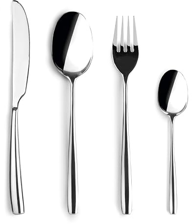 Lacor - JAY - 16080524 - Juego de Cubiertos para 6 Personas, Pack 24 | En acero inox 18/10, para un uso práctico y profesional en cocina; apto para lavavajillas, práctico y fácil de guardar