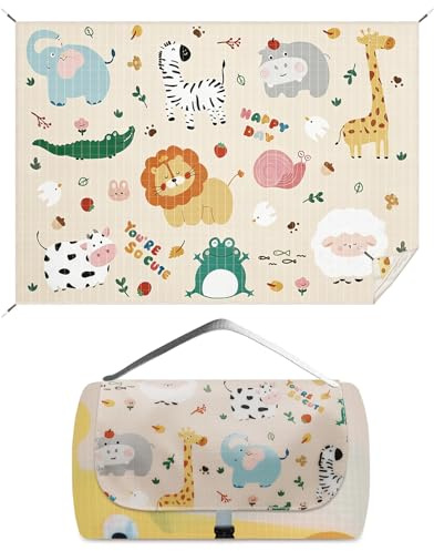Libershine Coperta Picnic Impermeabile 150 × 210 cm, Telo Picnic Portatile, Tappetino da Picnic,Stuoia Campeggio Pieghevole per Attività all'aperto in Famiglia, Picnic, Giardino, Spiaggia e Campeggio