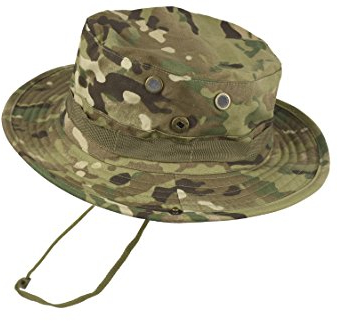 QHIU Boonie Hut Fischerhut Bucket Hat Sonnenschutz Rund Hut Tactical Camo für Angeln Camping Outdoor Sport Herren Damen Unisex