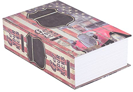 Sonew Buchtresor mit Kombinationsschloss, Secret Book Safe mit Zahlenschloss, Passwort Sperre versteckte Geldkassette, tragbare Safe für Geld, Schmuck, Buch und Pass(ROUTE 66)