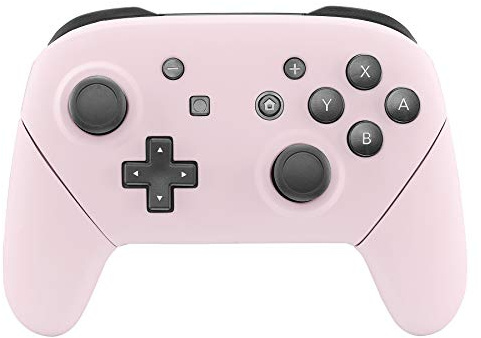 eXtremeRate Griff Hülle Set für Switch Pro Controller, Matt DIY-Ersatz Front Case/Rücken Gehäuse&Handgriff Grips Shell Zubehör für Nintendo Switch Pro Controller-Pink