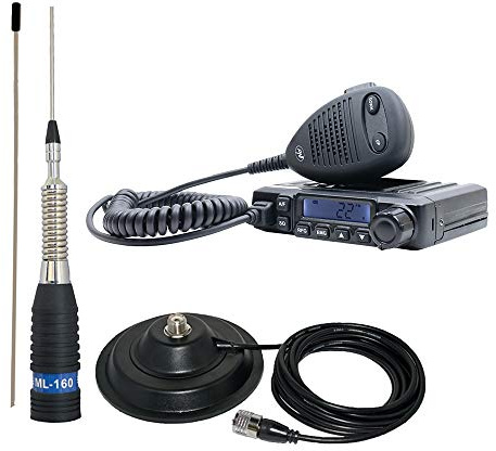 Radio CB PNI Escort HP 6500 ASQ con Antena CB PNI ML160 con Base magnética