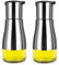 MHtech Botella de Aceite - utensilio de Cocina de Vidrio de Acero Inoxidable, Adecuado para Aceite de Oliva, vinagre, Salsa de Soja, Vino para cocinar, etc. (320 ml + 2 Botellas)