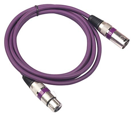 Cavo XLR 3 Pin Maschio a Femmina Bilanciato OFC per Microfono, Amplificatore, Mixer - Piombo Patch di Estensione (Viola, 5m)