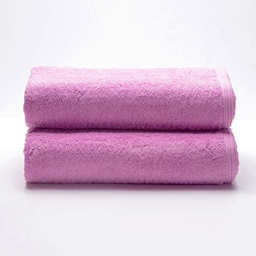 Sancarlos - Ocean, set di 2 asciugamani da lavabo, colore rosa ciclamino, dimensioni 50 x 100 cm