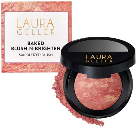 LAURA GELLER NEW YORK Baked Blush-n-Brighten Marbleized Blush for Cheeks - Starfish Island - Natural Finish - Buildable Color