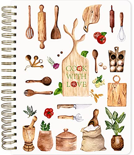 ceiba tree Libro di ricette vuoto per scrivere le proprie ricette, quaderno con divisori 21,6 x 28 cm, idea regalo per la festa della mamma, per donne, mamma, moglie, 140 pagine