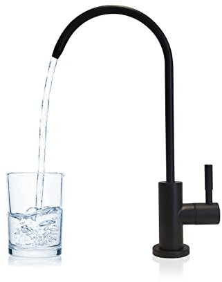 BlueBay Robinet de cuisine avec filtre à eau 100 % sans plomb pour système de filtration de l'eau potable, sans espace d'air, en acier inoxydable 304, compatible avec la plupart des robinets à osmose