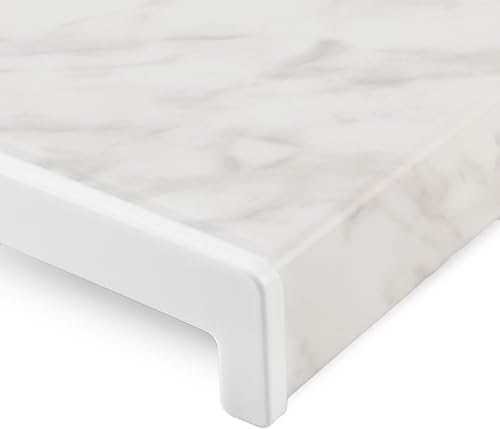 Seiletech.de Appui de fenêtre en PVC | 15 cm x 120 cm | Marbre | Rebord | pour l'intérieur | Rebord | Intérieur | Vendu au mètre | Salon | Décoration | Plastique