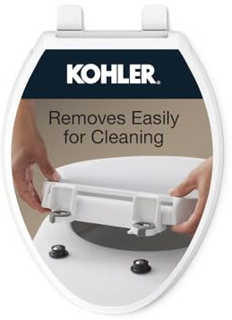Kohler 4636-RL-0 Cachet ReadyLatch Quiet Close Elongated Toilet Seat, White