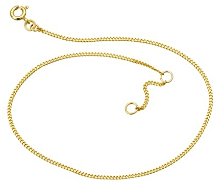 Elegante Fußkette Panzerkette Breite 1,4mm - aus echt 333 Gold, viele Längen zur Auswahl