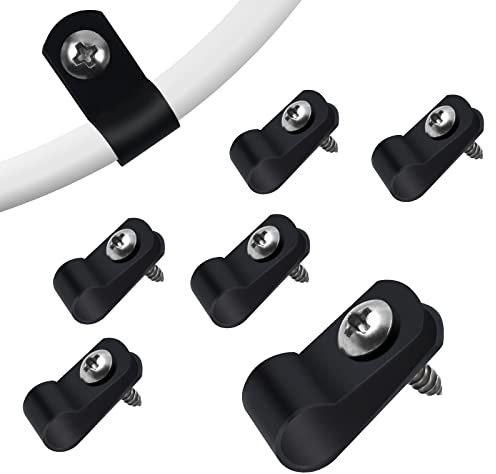 Aroidful 100pcs R Type Nylon Cable Clips,1/4inch Cable Management Clips,Wire clamp with Stainless Steel Screws,Cable clamp for Home and Office