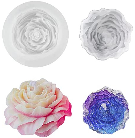 2 Stück DIY Silikonform Kerzen, Kerzen Gießform zum Gießen Set, 3D Kerzen Gießform DIY Handgemacht, DIY Handgemacht Aromatherapie Kerzenform, Silikonform zur Kerzenherstellung