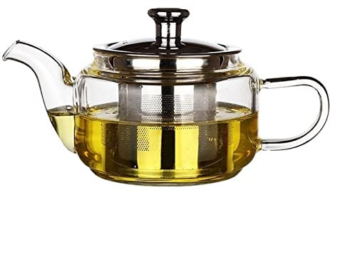 ARZARF Bouilloire à thé 300 ML Petit Verre Résistant À La Chaleur Théière en Verre Infuseur Amovible Filtre en Verre Café Pot Transparent Fleur Théière Théière pour Infuseur