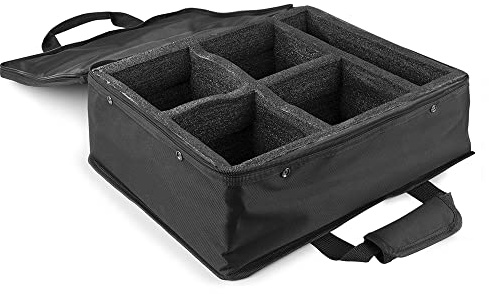 beamz AC470 Padded Lighting Bag for 4X BBP90 Wireless Uplights with Separate Compartments and Accessories Storage, Lightweight Soft Carrying Case