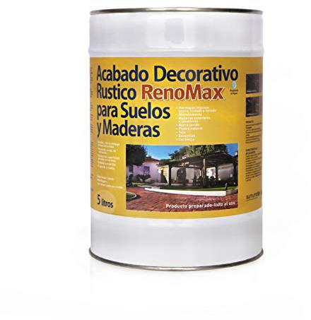 Renomax - Resina Hormigon Impreso y Superficies Porosas Acabado Rústico, 5L Cubre hasta 50m² | Repara, Protege y Embellece Suelos y Fachadas | Resina Hormigon Fácil de Aplicar, Garantía 5 Años
