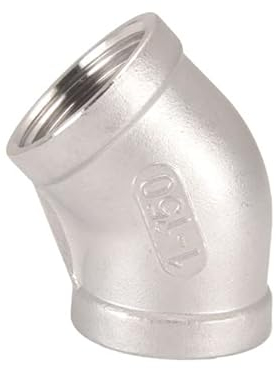 Edelstahl 304 1/4 3/8 1/2 3/4 1-1/4 2quot; F bis FF x M 45-Grad-Winkel zum Verbinden von Rohren und Ventilen Wasserrohrverschraubungen-FF,3/8