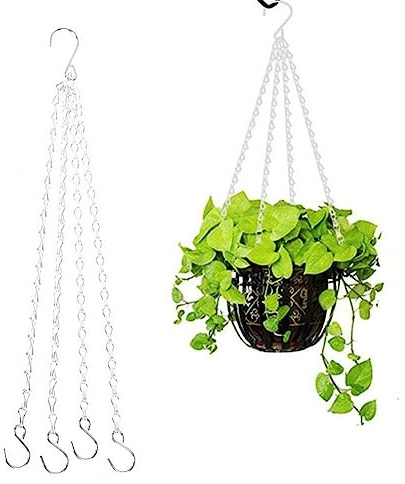 Sanfly Hanging Baskets Chains 4 Leads Hanging Chains Flower Pot Hanger Replacement Plant Hangers for Planters Lanterns and Other Ornaments