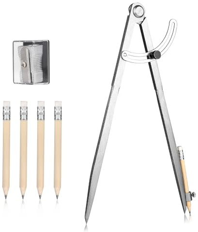 Lalago Compás puntiagudo de 300 mm, compás de 300 mm, compás de marcado con lápiz para dibujar para trabajos de metal y cuero