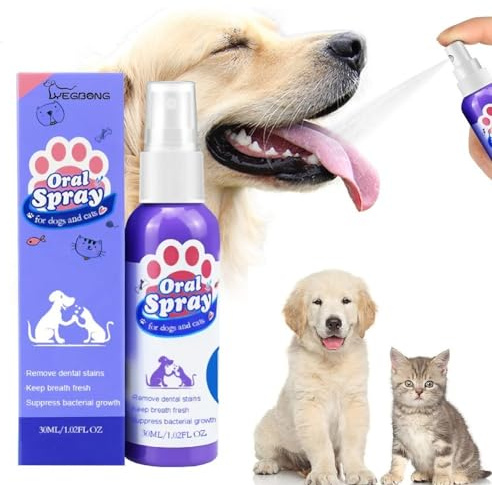 Spray de nettoyage des dents pour chiens et chats, nettoyant pour dents d'animaux domestiques, soins dentaires pour animaux de compagnie, élimination de la mauvaise haleine des animaux de compagnie,