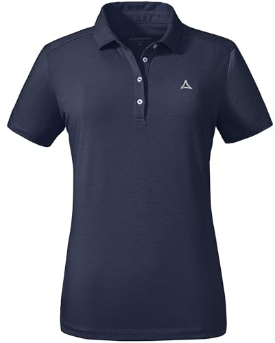 Schöffel Damen CIRC Polo Shirt Tauron L, kreislauffähiges Wandershirt, schnell trocknendes, leichtes Poloshirt mit Fast 100% Recyclingfähigkeit, Navy Blazer, 38